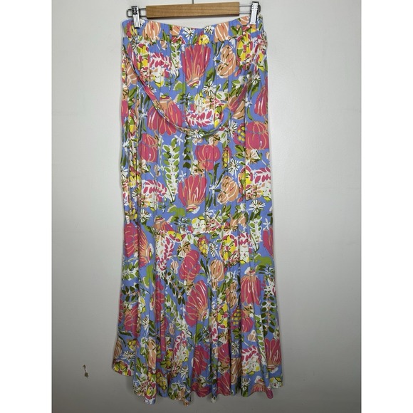 Matilda Jane Day Dreaming Maxi Skirt Blue Pink Floral Waist-Tie Size Small - Picture 4 of 6